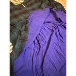 Free People  Plaid Tunic Shirt Purple Blue Oversized Button Down Women Medium Photo 2