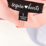 Urban Outfitters Sequin Hearts Coral Pink Floral Lace V-Neck Short Sleeve Tunic Dress Large Photo 4