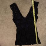 Madison Marcus Black With Metallic Blue Lace Overlay Dress Size XS Extra Small Photo 7