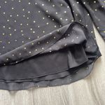 Amanda Uprichard Choker Cold Shoulder Ruffle Top Black Stars Small Photo 5