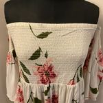 2. Feathers Floral Off The Shoulder Smocked Back Midi Dress Size 2X White Photo 4