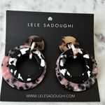 Lele Sadoughi  Pink and Black Hoop Earrings Photo 0