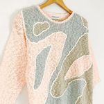 Vintage Abstract Motif Bouclé Knit Sweater | Size M/L White Size L Photo 12