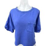 Gap Love by Women's Blue Short Sleeve Pocket Pullover Crop Tee T-Shirt Top XL Photo 0
