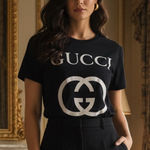 Gucci GG Interlocking Logo Short Sleeve Tee M 21β p2p Black $590 Retail EUC Photo 1