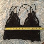Free People Smocked Adella Lace Racerback Boho Bralette Black XS Bra Photo 5
