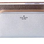 Kate Spade Silver Shimmy Glitter Gift Boxed Lunar Light Continental Zip Wallet Photo 0