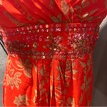 Monsoon 🌺NWT  ORANGE PRINTED MIDI DRESS WITH BEADING SIZE 6🌺 Photo 2