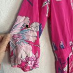 Yumi Kim Pink Floral Romper 100% Silk Colorful Tropical Vacation Resortwear Photo 4