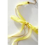 Free People Sitting Pretty Bow Choker Necklace in Yellow Gingham Picnic Spring Photo 3