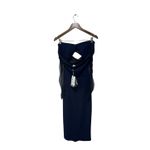 Chiara Boni‎ La Petite Robe Leitha Mesh Cutout Midi Dress Size 8 Blue Photo 9