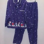 secret treasures purple winter scene faux fur button down pajama set Photo 0