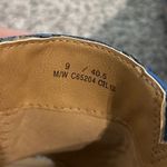 b.o.c Women's Blue Leather Cork Floral Wedge Heel Sandals Slides Size 9 Photo 6