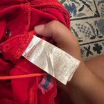 Edikted  Engine Lace Up Cutout Flared Jeans Cherry Red Western Small Photo 14