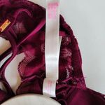 PINK - Victoria's Secret  LIGHTLY LINED BRA TIE‎ FRONT LACE MAROON WOMENS SIZE S Photo 7