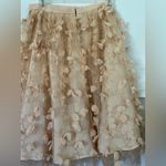 Anthropologie Eva Franco Floral Applique Midi Skirt Tan Size 4 Photo 4
