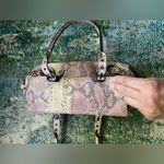 Adrienne Vittadini leather snakeskin satchel handle purse Photo 7