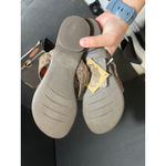 Harley Davidson  Womens Flip Flo Sandals Leather Brown Woven Biker Boho Size 5.5 Photo 6