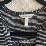 Rebecca Taylor 100% silk black & white print waist cinch long sleeve dress Photo 2