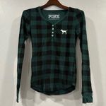 PINK - Victoria's Secret Victoria’s Secret PINK Green Plaid Sleep Shirt Small S Photo 0