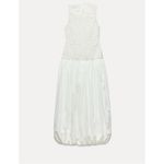 ZARA NWT  XS Poplin Balloon Maxi Dress in Oyster White Photo 1