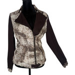 Alberto Makali Moto Biker Jacket Size S Brown Brick Zip Crinkled Statement Photo 0