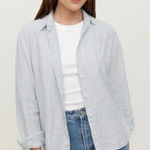 Reformation  Women’s Preston 100% Linen Striped Button Down Shirt XS Photo 0