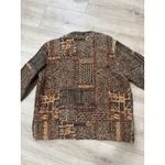 Chico's Vintage ‎ Brown Patterned 100% Cotton Quilted Button-Up Jacket Size 3 Photo 3