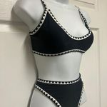 Zaful Black Tie Back Padded High Cut Bralette Bikini Set Photo 5