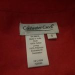 Coldwater Creek boho red embroidered jacket front button closure long sleeve Photo 6