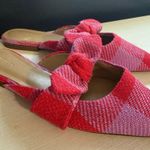 Ann Taylor Stylish Pink Plaid Women's Slip On Sandals Photo 1