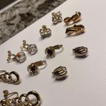 Monet Lot Of 6 Vintage Clip-on Screw On Costume Earrings Gold Tone 1 Signed Photo 9