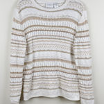 Liz Claiborne  LizSport Women's Medium White Beige Open Knit Pullover Sweater Photo 0