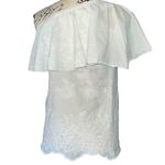 Allison Joy one shoulder embroidered eyelet ruffle blouse XS Photo 2