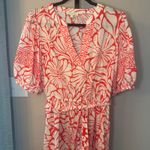 Figueroa‎ & Flower NWT Midi Dress Tiered Floral Cream Coral Orange Size Large Photo 2