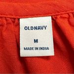 Old Navy  Linen Blend Ruffled V-Neck No-Peek Button-Front Blouse Top Photo 8