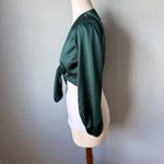 Abercrombie & Fitch Women's Long-Sleeve Tie-Front Satin Blouse Size Small Photo 4