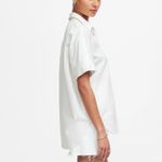 Madewell  Denim Short Sleeve Shirt in White, Size Large Photo 3