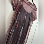 Forever 21  Y2K Metallic Mesh Holographic T-Shirt Mini Dress Women’s Sz 0X EUC Photo 2