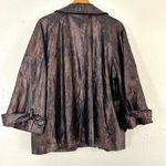 Erin London π¦ Brown Shimmery Metallic Faux Snakeskin Wide Sleeve Jacket 1X Photo 1