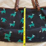 Fossil  Origami Llama Stylish Black and Green Tote Bag Purse Photo 6