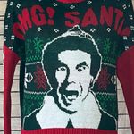 Elf Red and Green Christmas Crewneck Sweater with Festive Design Size XS Photo 1