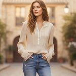 Elie Tahari  Bergdorf Goodman Blouse Sz  Small Victorian Coquette Fairy Cottage Photo 1