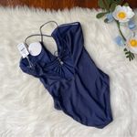 PilyQ  Keyhole Braided One Piece Navy NWT Photo 3