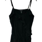 White House | Black Market Peplum Medium Ruffle Front black tank top Photo 0