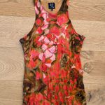 Alexander McQueen Midi Dress McQ Floral Racer Back Size S Orange Red Pink Green Photo 1