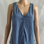 Max Studio  London size medium Blue and White striped sleeveless‎ v neck shirt Photo 0