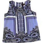 Dana Buchman  | Blue Bandana Print Sleeveless Blouse | Large Photo 2