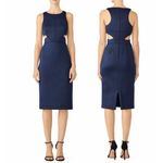 Hunter Bell  Women size 6 Navy Blue Cutout Midi Bodycon Dress Sleeveless Photo 1