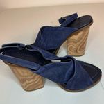 Vince  Helena Wood Block Heel Navy Suede Sandal Strappy Women’s sz 9.5 Photo 5